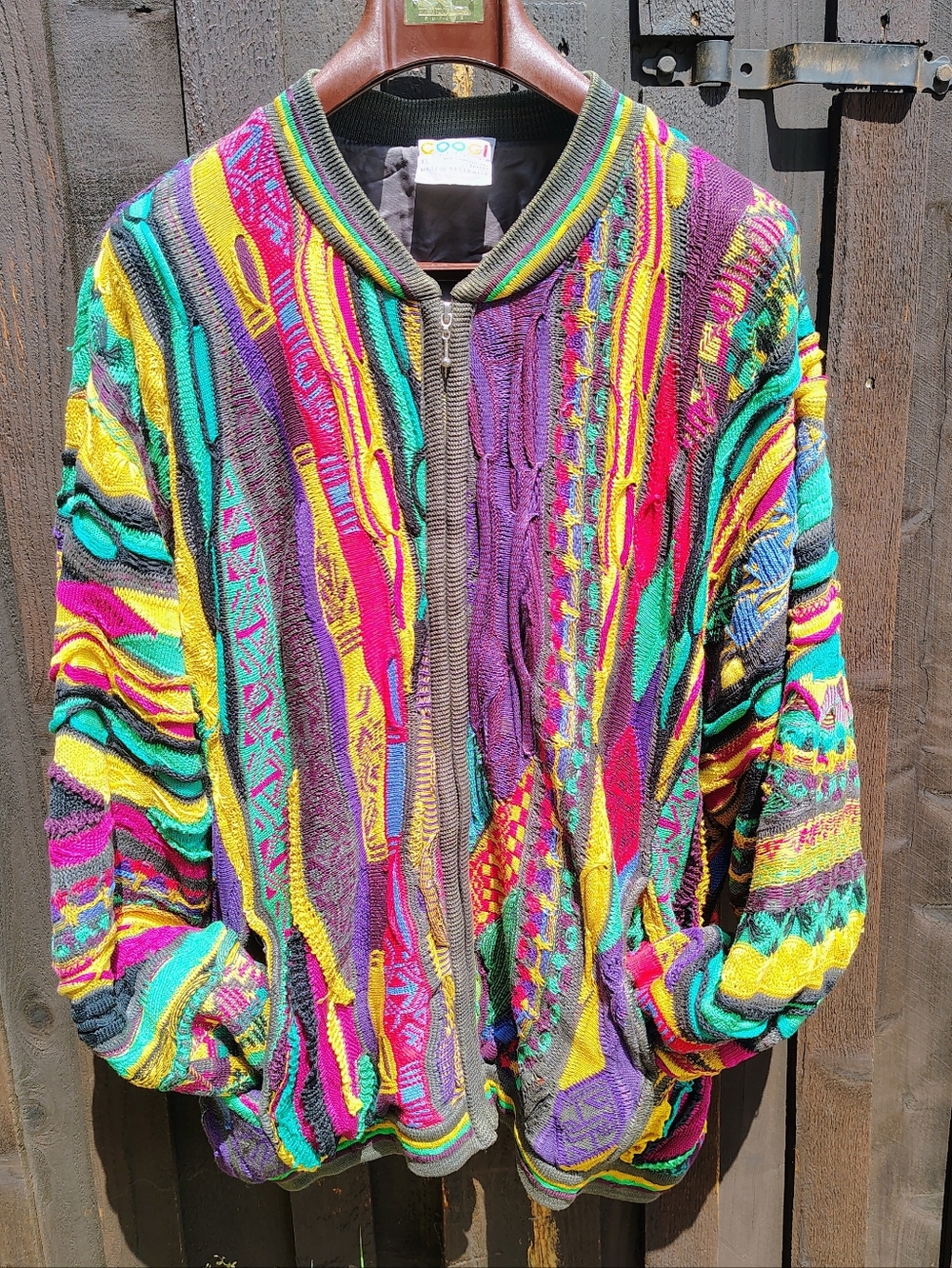 Men's COOGI Multicolor Zip-Up Sweater Jacket